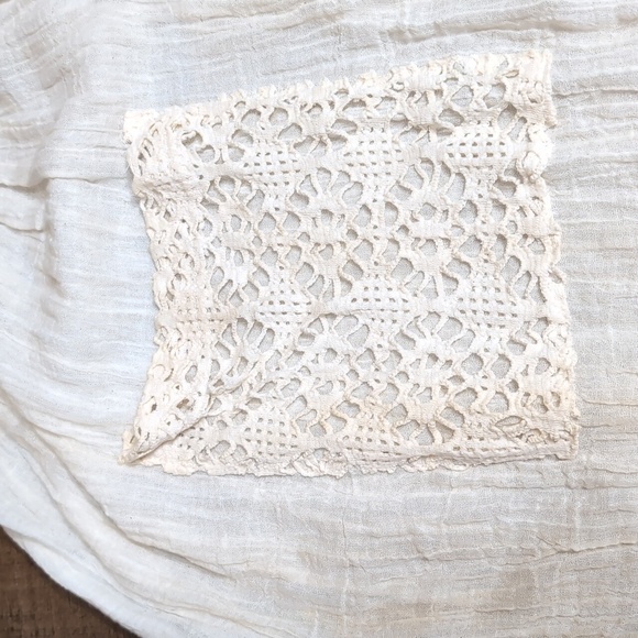 Vintage Mayvens of California Gauze Cotton Ivory Tunic Button Down Dress Size 16 - Picture 9 of 15